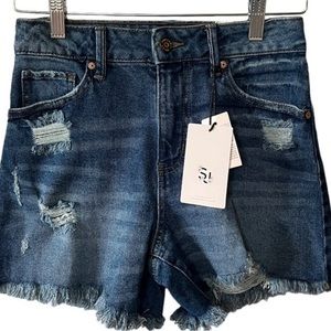 Sincerely Jules  Wedge Denim Shorts. Size 9/29 NWT